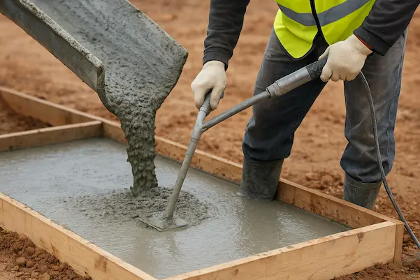 Coulée et finition de béton